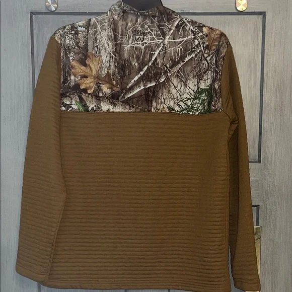 Men’s Realtree Camouflage and Brown Soft Quarter Zip Soft Warm Shirt size Large - Picture 7 of 8